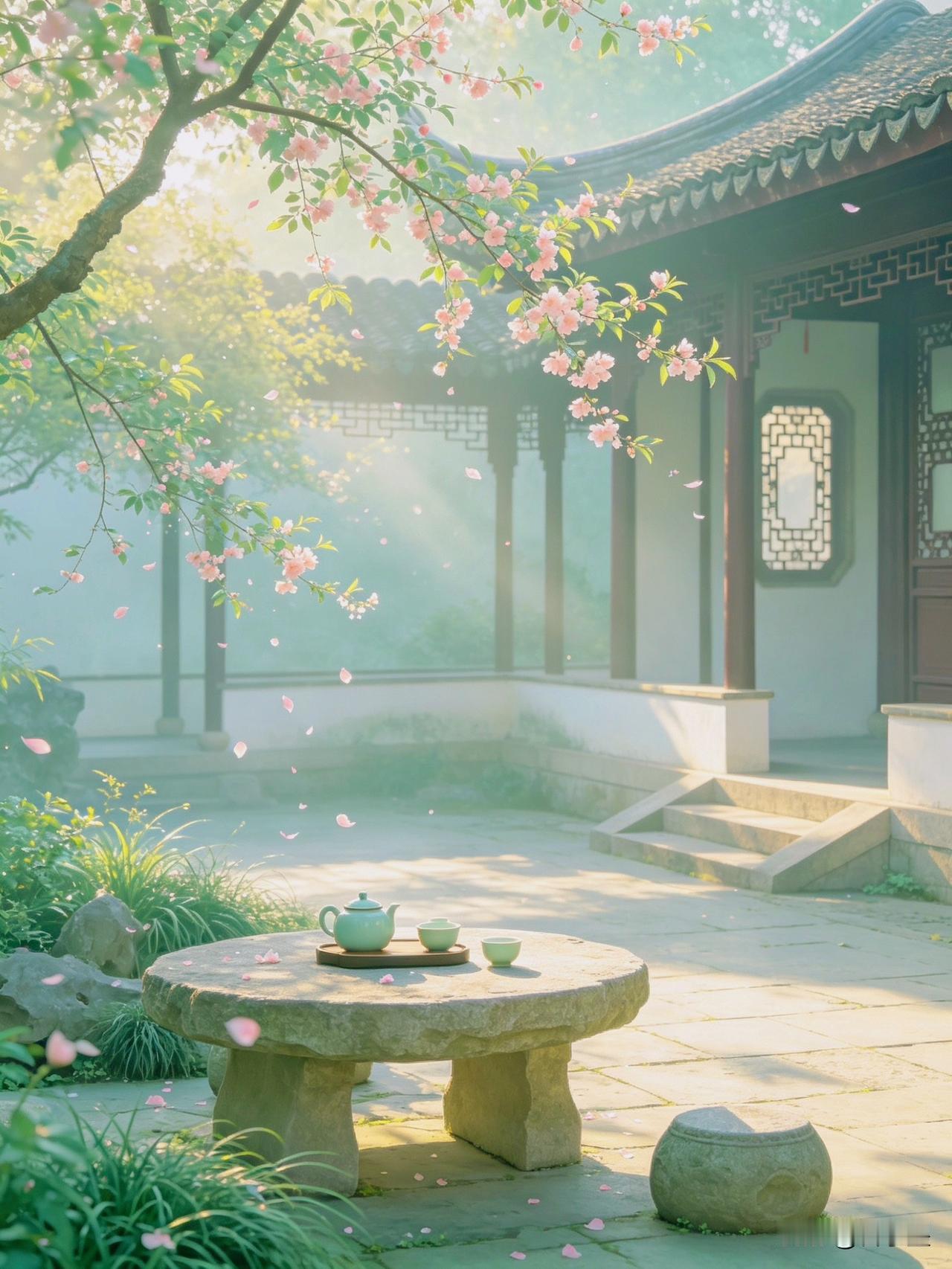 晨起风柔，世事安然
烟火寻常，日子清欢
不逐浮华，不问尘烦
守心从容，安度岁岁日