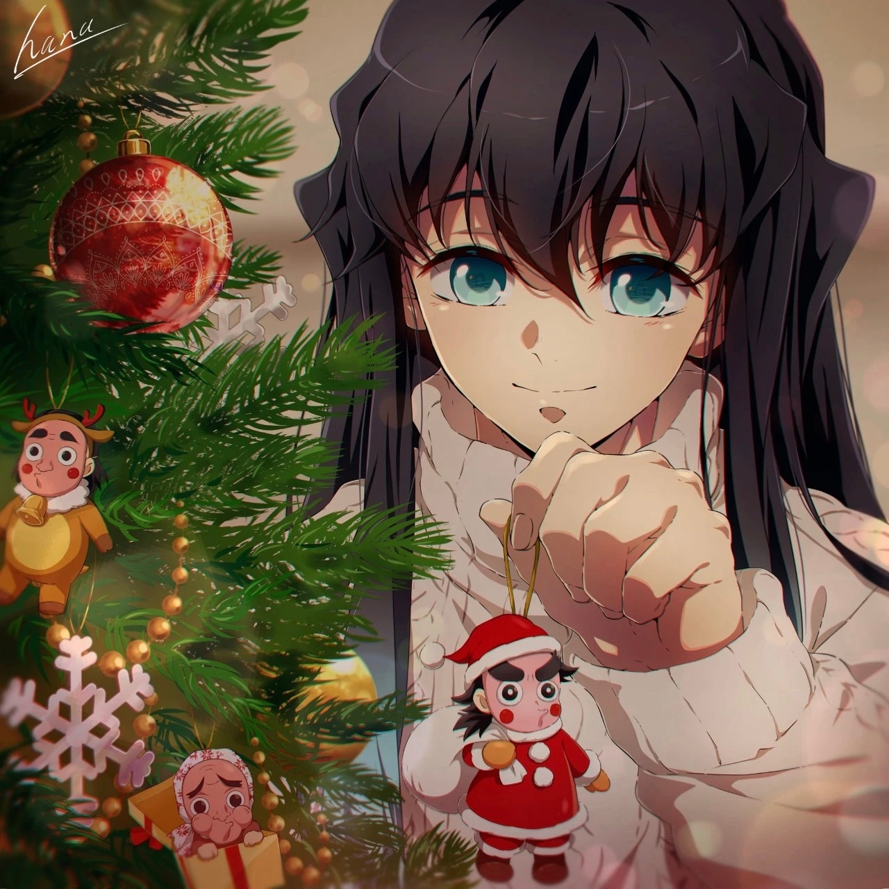 动漫新年迎喜番次元新星计划鬼灭之刃 画师 hana新绘时透无一郎图集1 