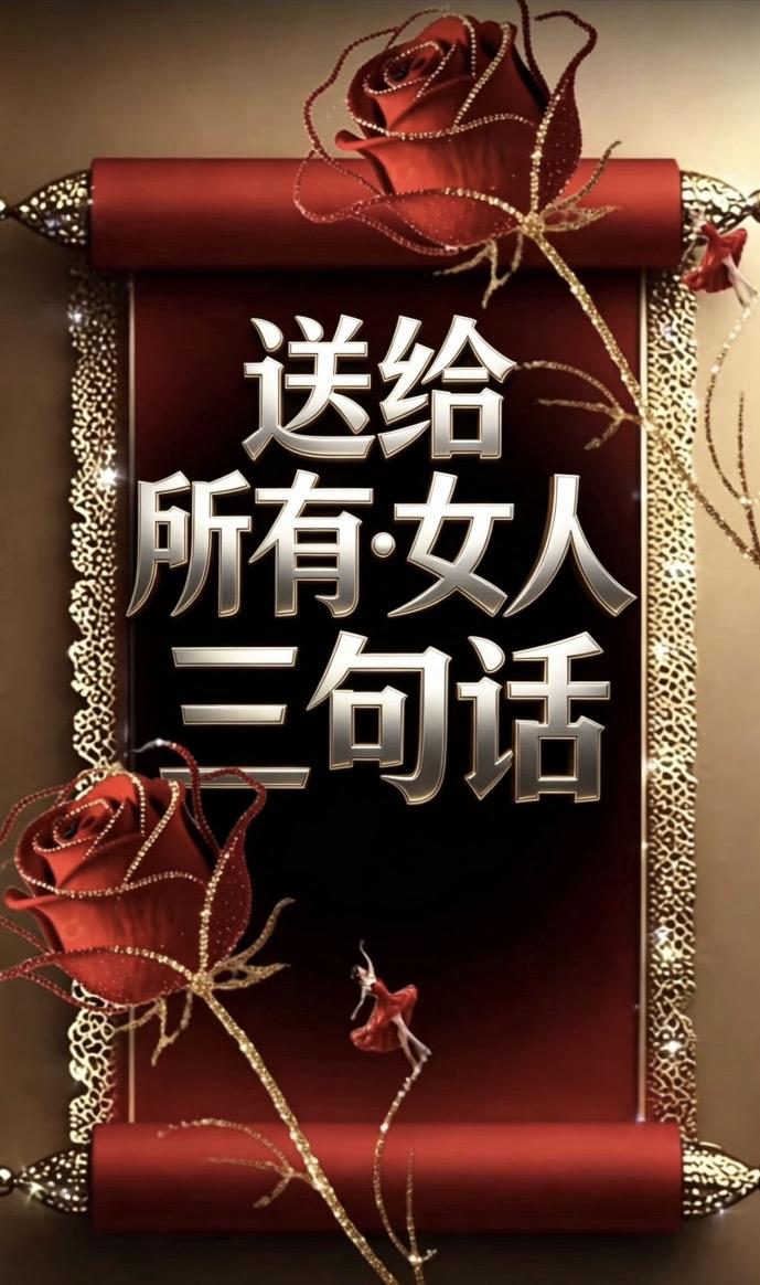 如果让我送给所有女人三句话，
我会说这三句：

第一句：
你的底气，
永远来自你