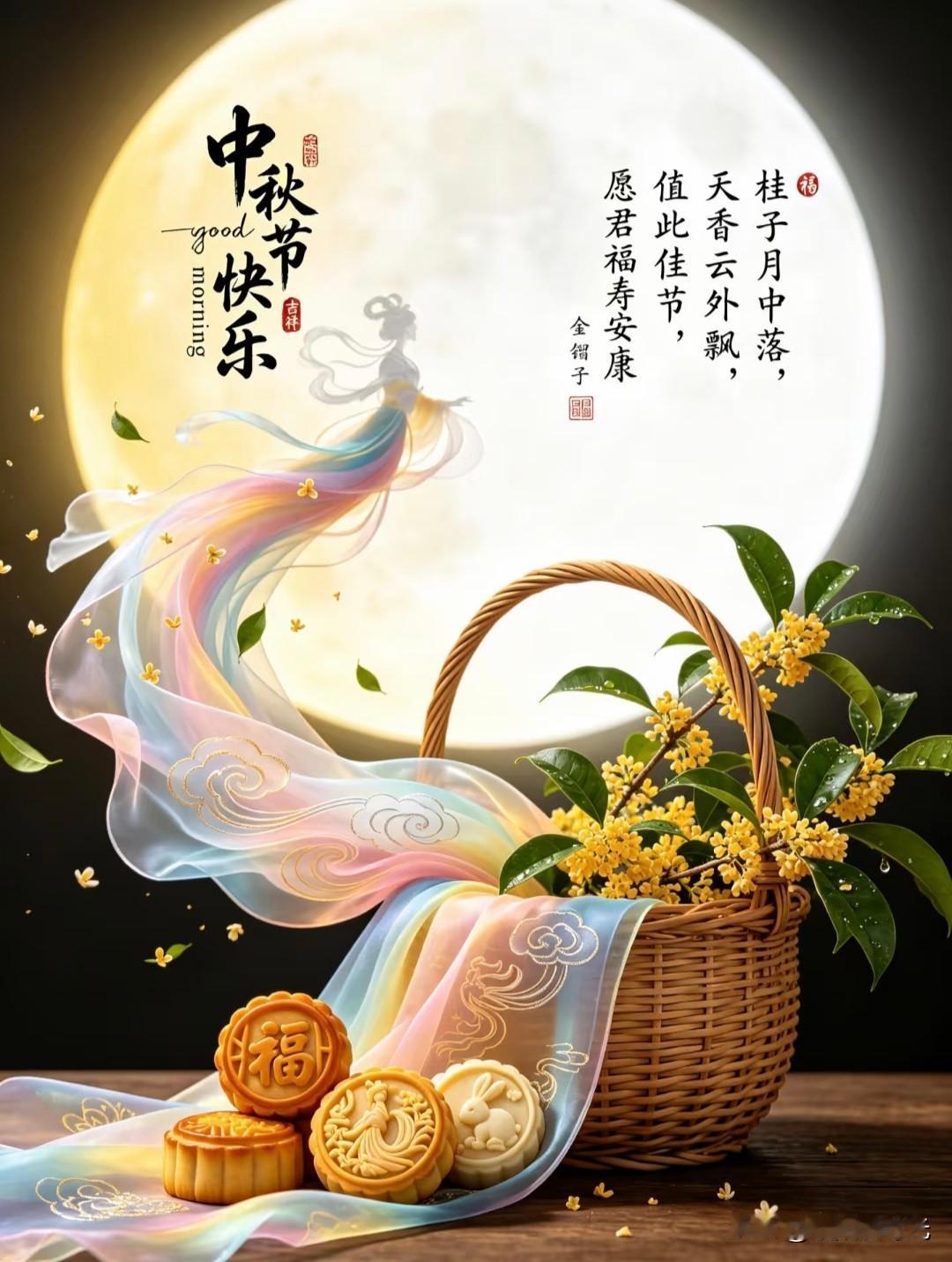 月满中秋，岁岁皆团圆
清舒.金镏子中秋佳节快乐