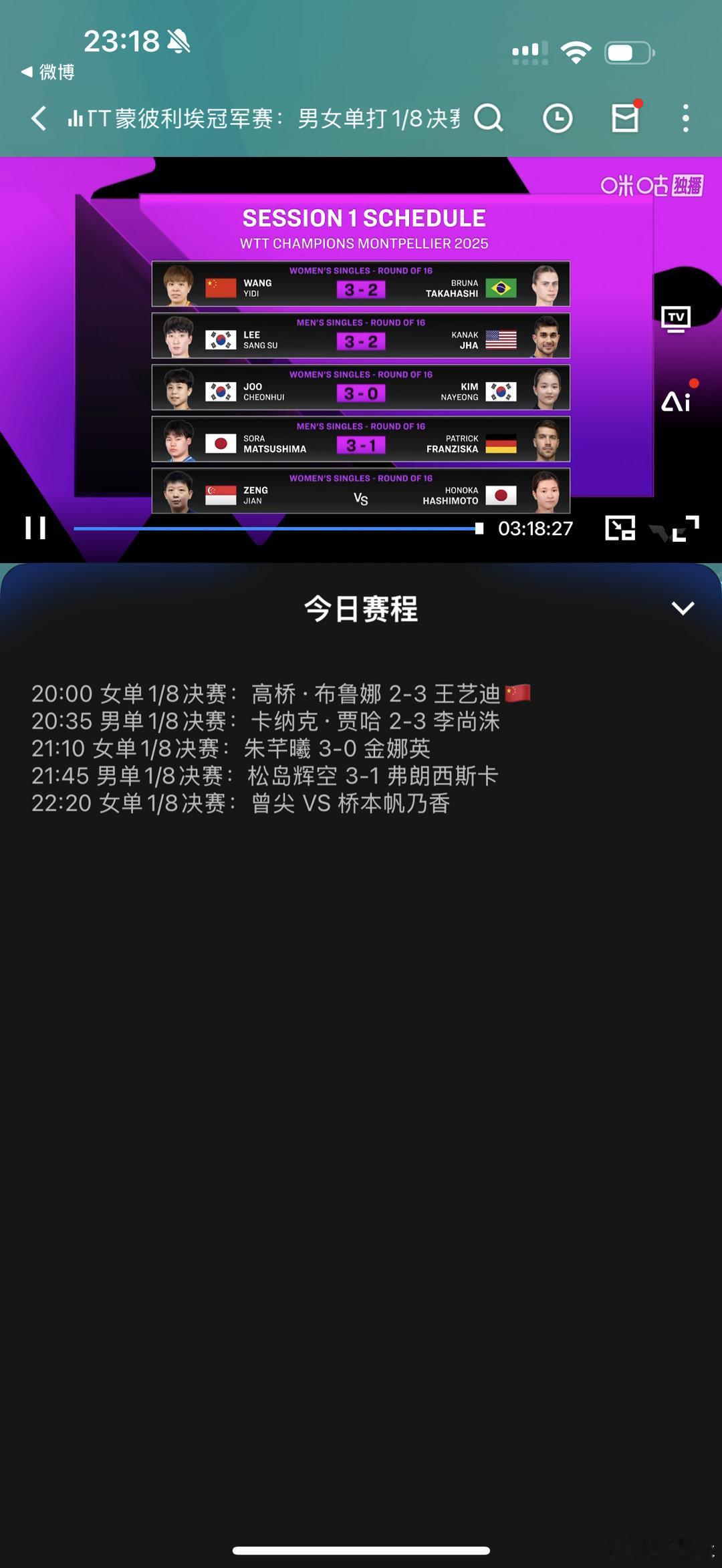 最后一场曾尖vs桥本帆乃香看不准不看了休息了，正常是曾尖+6，桥本+15，曾尖0