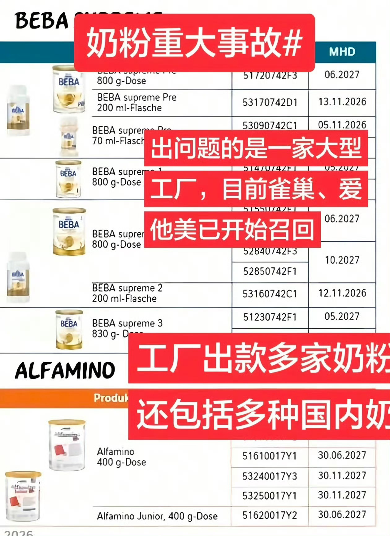 雀巢奶粉好在还没听说有宝宝喝了出状况的，不过雀巢能赶紧召回处理，家里有喝这一款的