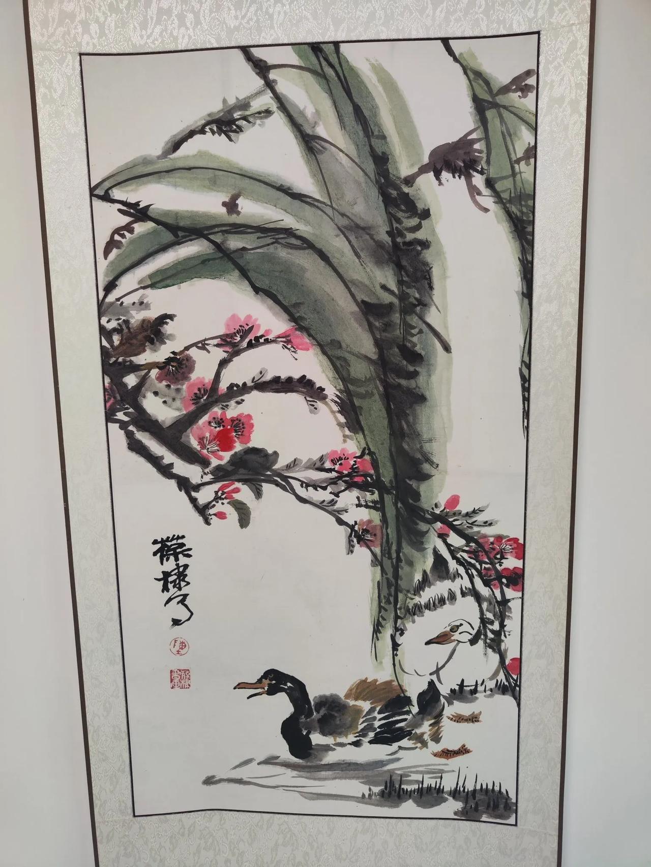 社旗青年画家陈军作品，花鸟写意四扇屏
