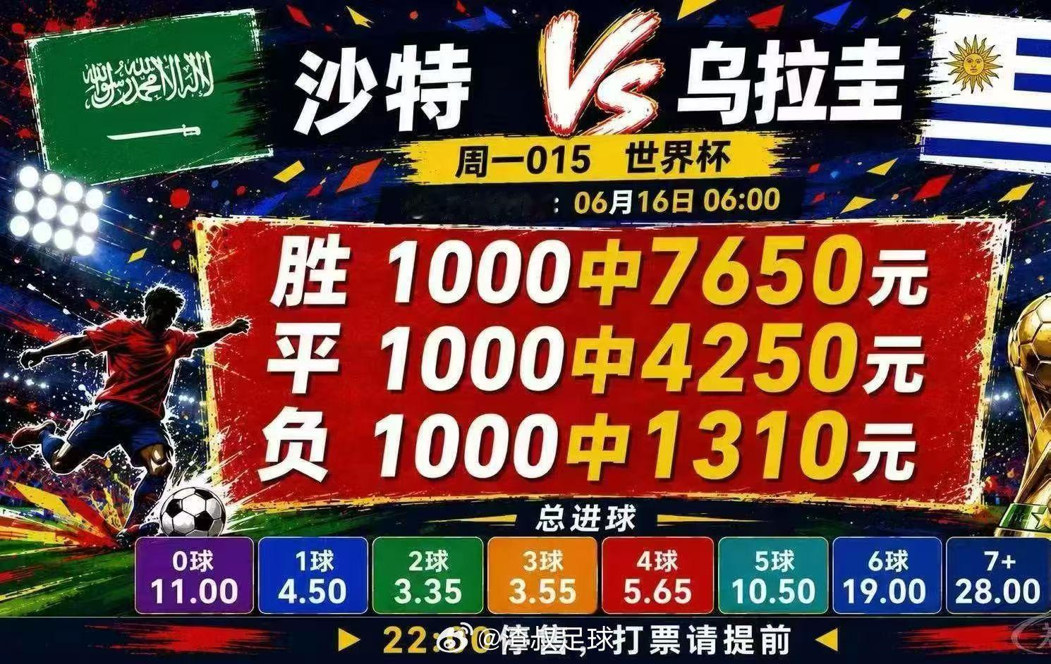 世界杯第五天：1013西班牙vs佛得角1014比利时vs埃及1015沙特vs乌拉