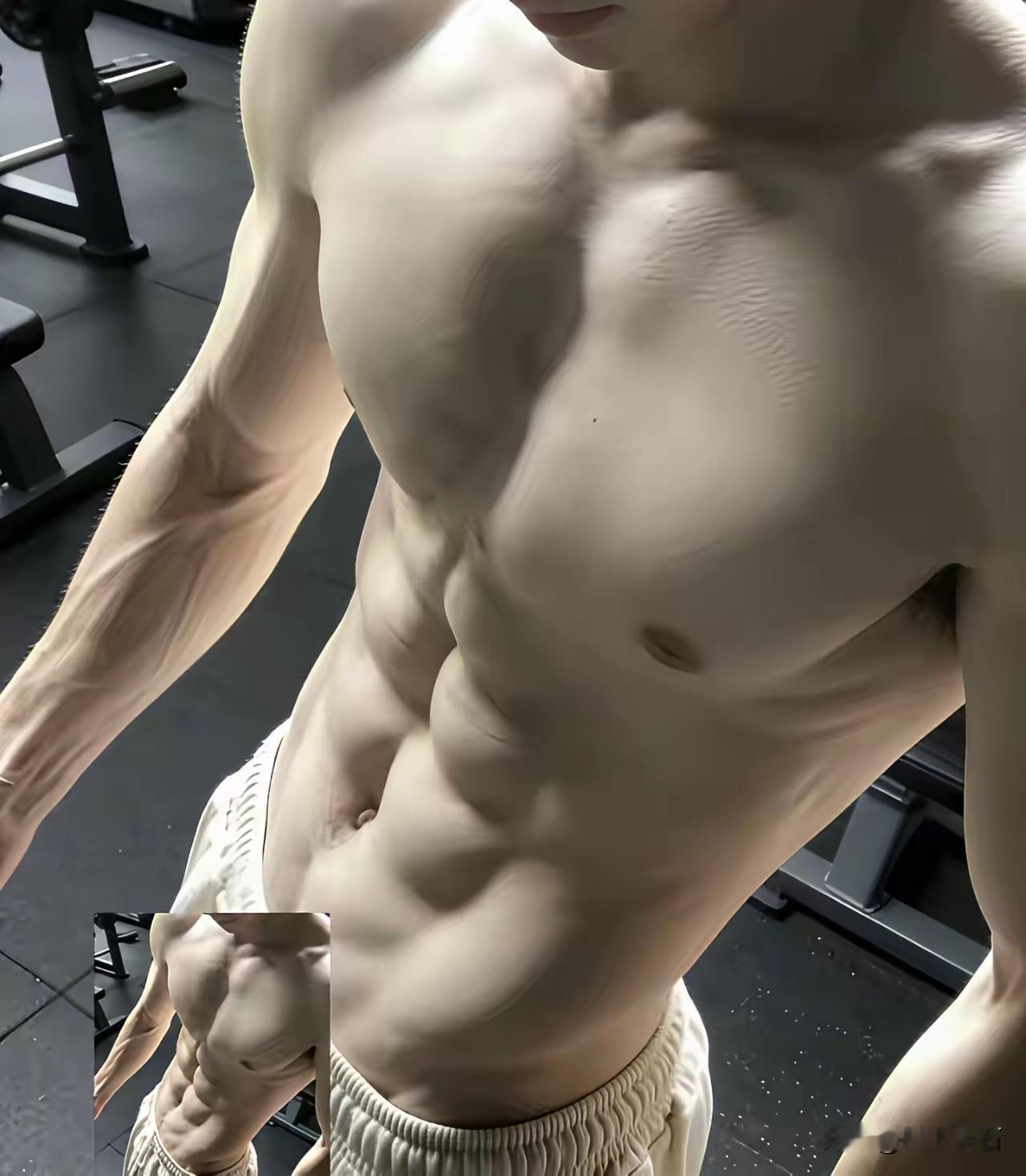 继续努力每天锻炼，每天进步一点点，一个月出马甲线。男星腹肌大赏