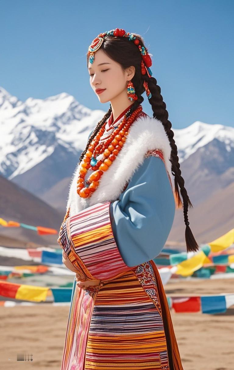AI写真辑经幡在风里念着六字真言，我突然泪目：原来有些感动，真的不分民族。
