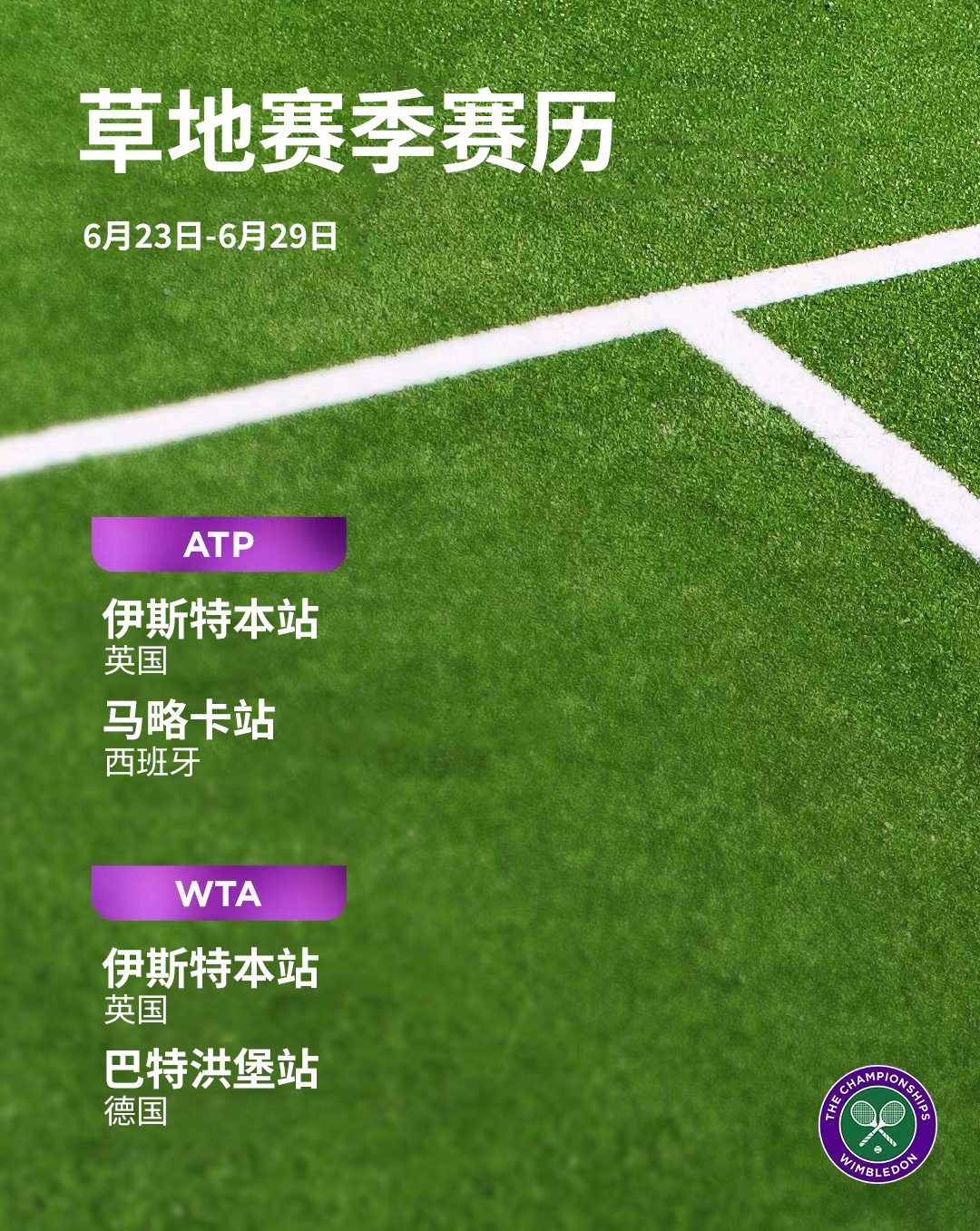 好消息：本周依然是草地周[开学季]更好的消息：距离#温网2024# 还有7天👌