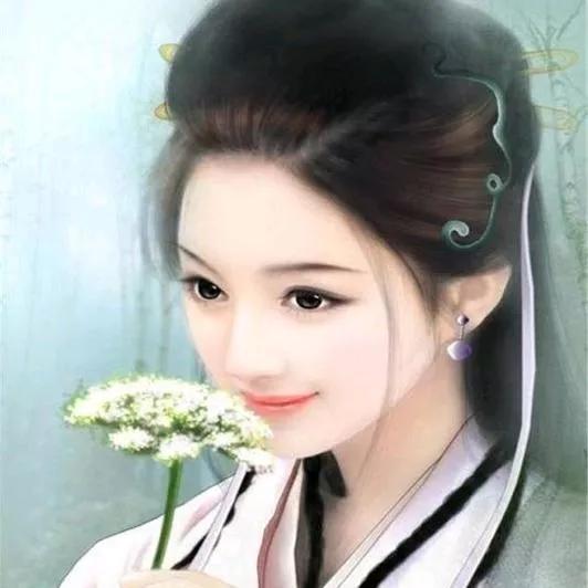 🌸古风少女手持白花，如梦如幻，唯美至极！🌸红衣古风少女 带花朵的少女 鲜花白