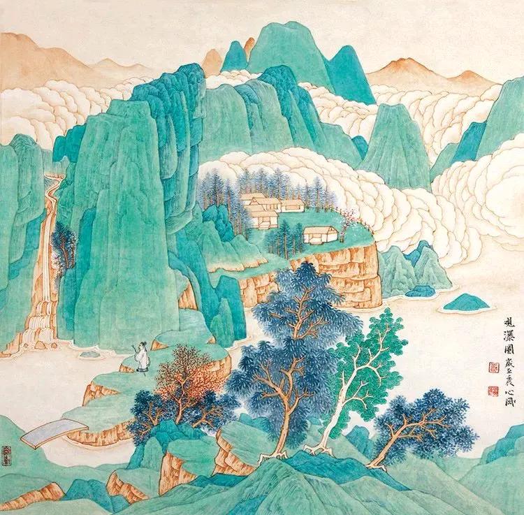 山水幽静深邃，秀逸典雅，自成一格！