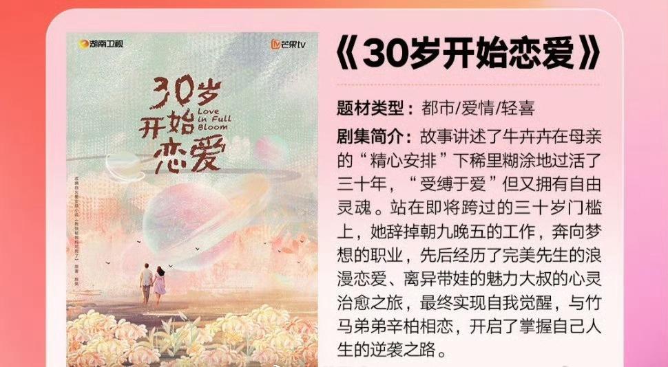 🍉芒果tv电视剧30岁开始恋爱，女主张予曦，男主深度接触代旭 ​​​