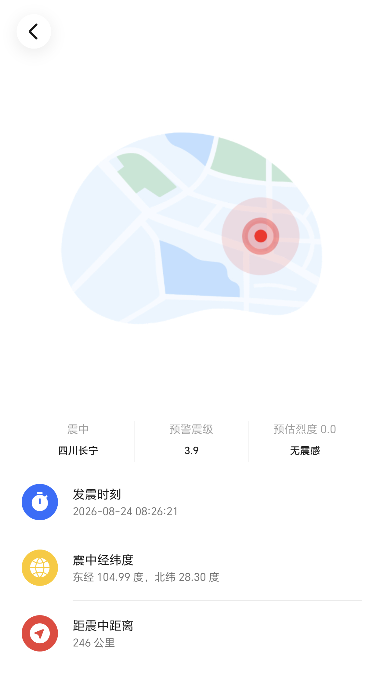 今早四川长宁地震，显示7.7的时候，吓了我一大跳，赶紧往外，随后等级刷新为3.9