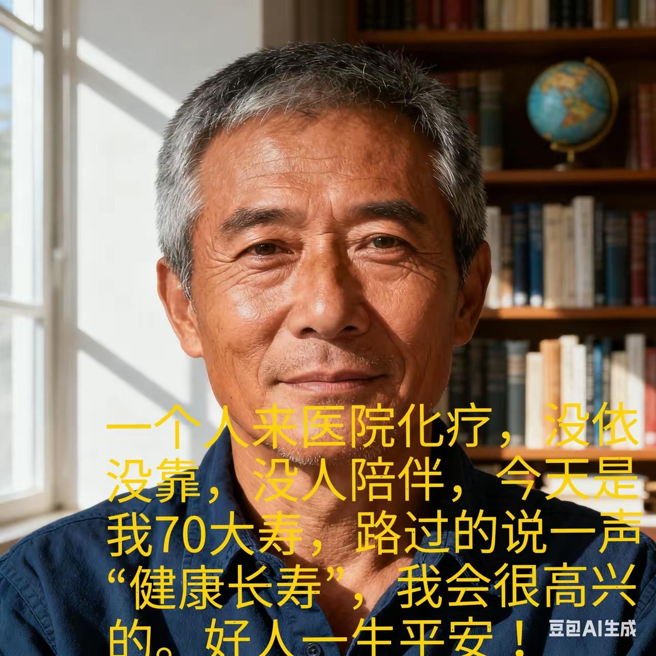 70岁生日当天，谁不想围着儿孙吃碗热乎寿面？这位老人却独自躺在医院化疗床上，没有