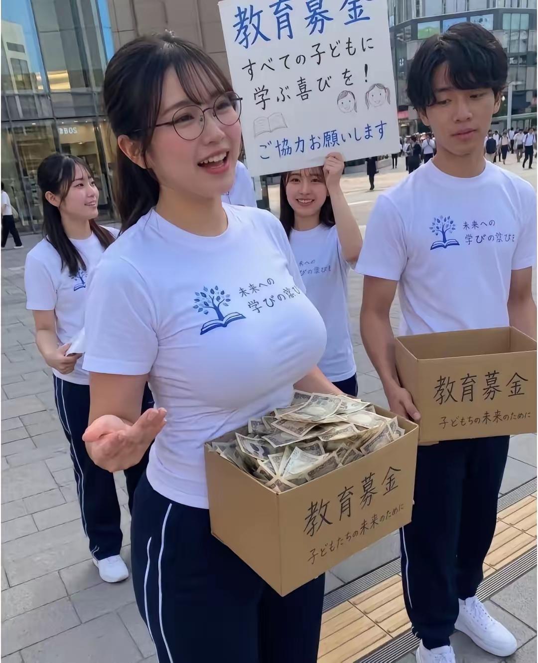 是性别的原因还是颜值的原因？日本一所学校派出两名学生代表招募教育基金，戏剧性的一