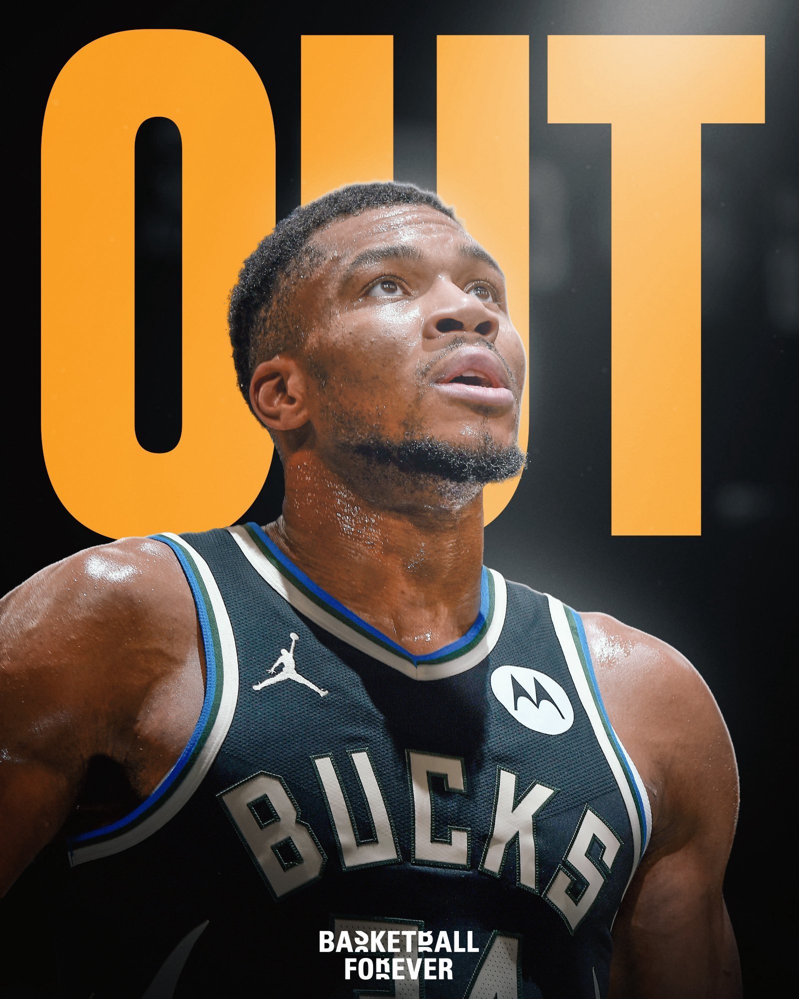 Shams报道，字母哥右小腿拉伤，预计缺席约2-4周。新赛季篮不住