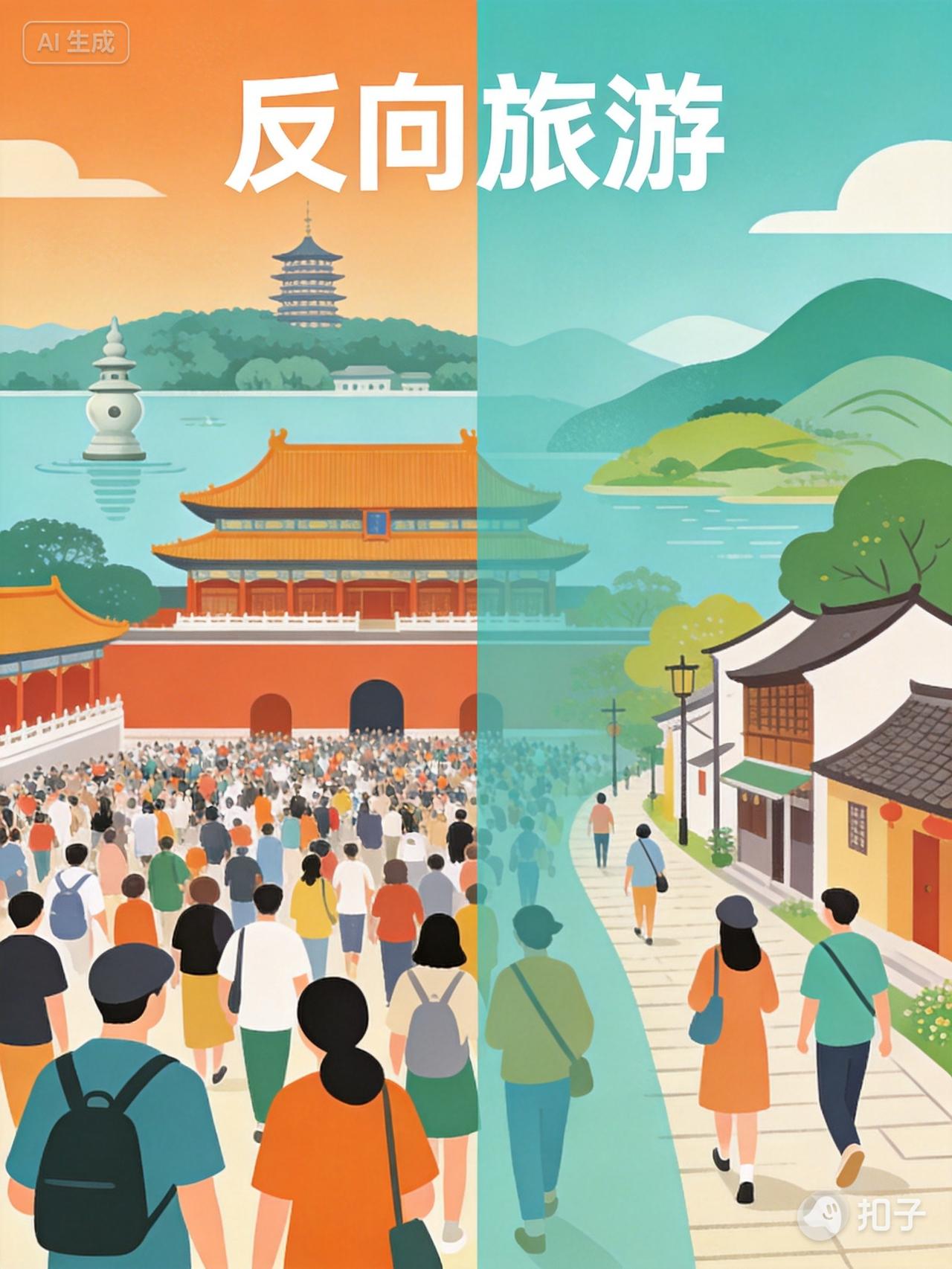这个五一，彻底变天了！
朋友圈里，两拨人正在"隔空对峙"。
一拨人晒着故宫人海、