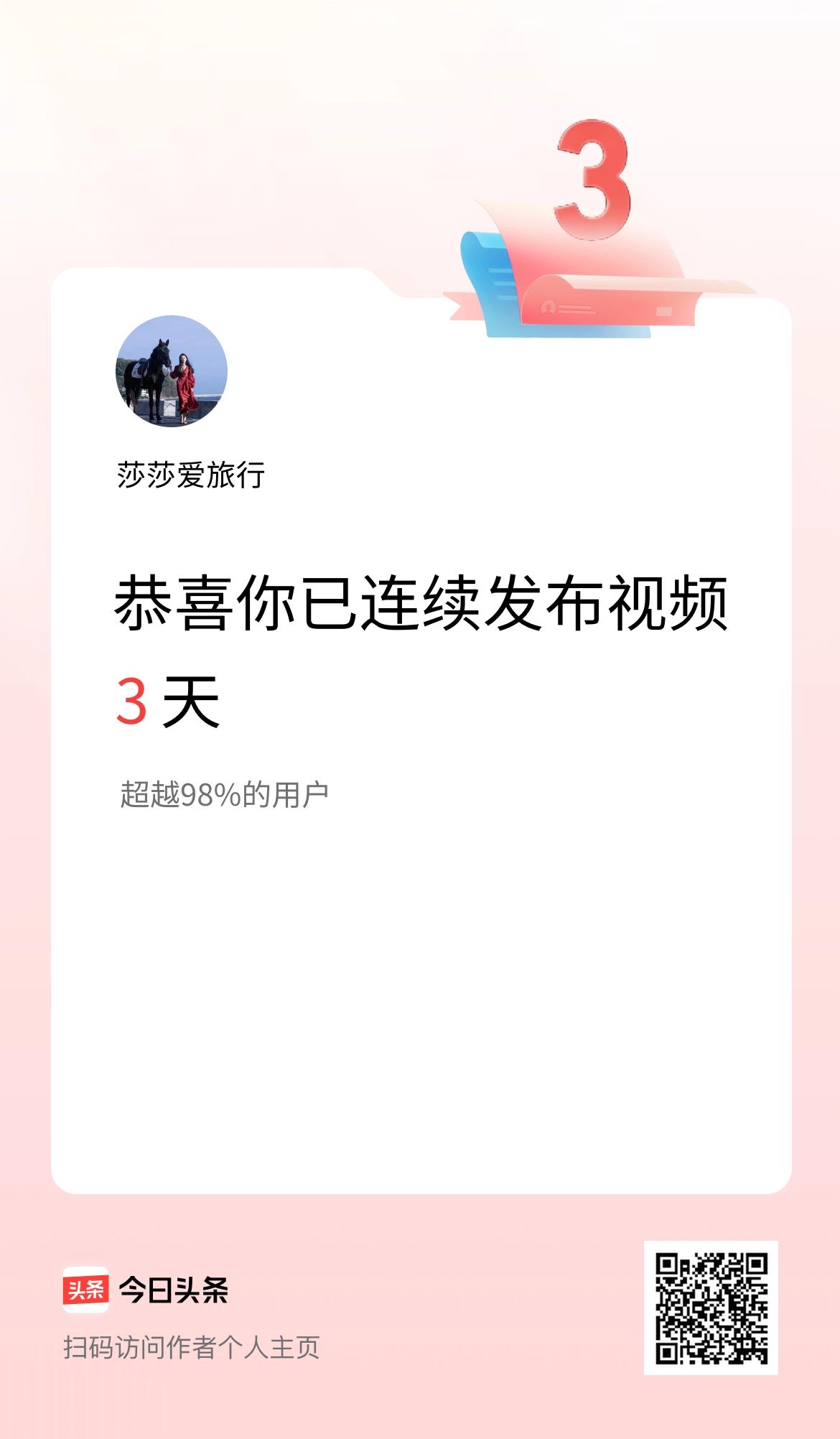 我在头条连续视频投稿3天