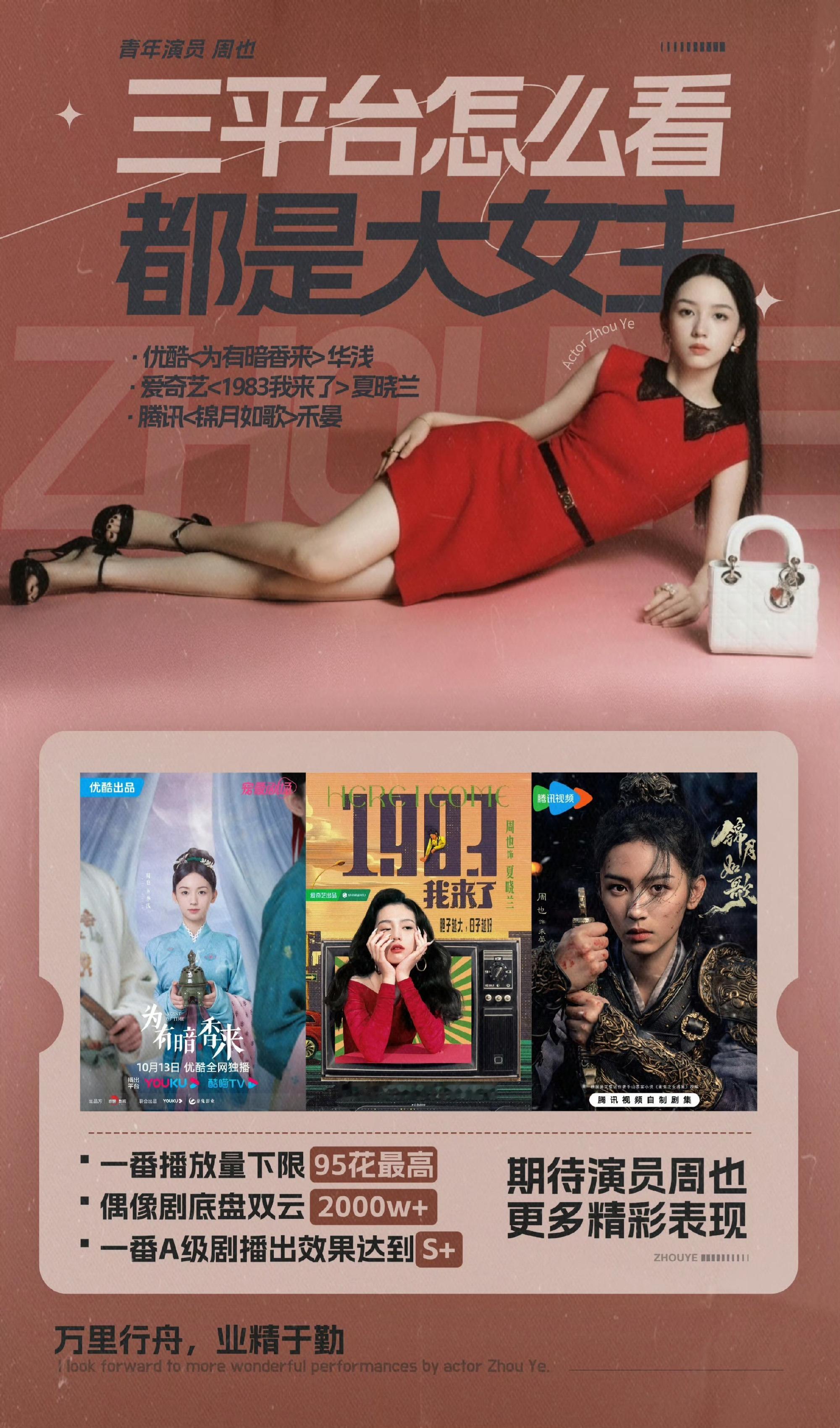 周也暗香 锦月 别对我动心一番主演剧云合集均都突破2000w+且播成S+🤲🏻