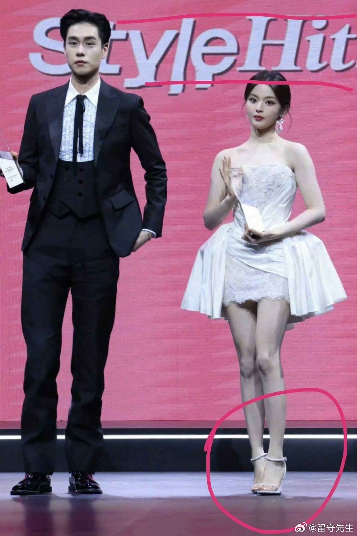 “胡一天到底有多高啊，杨超越的身高是168，而且还穿着高跟鞋” 