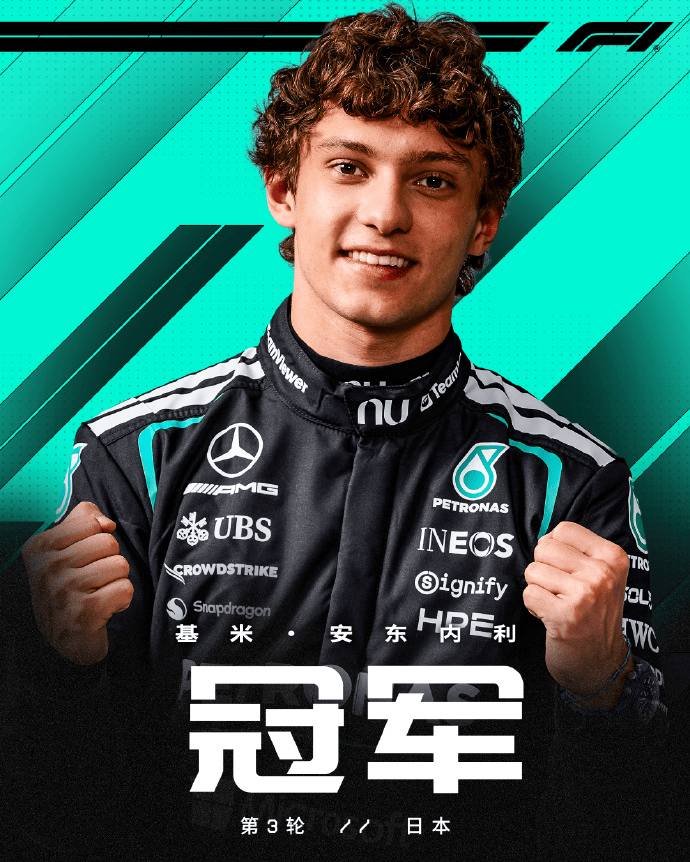 F1日本大奖赛：安东内利连场夺冠，皮亚斯特里P2勒克莱尔P3