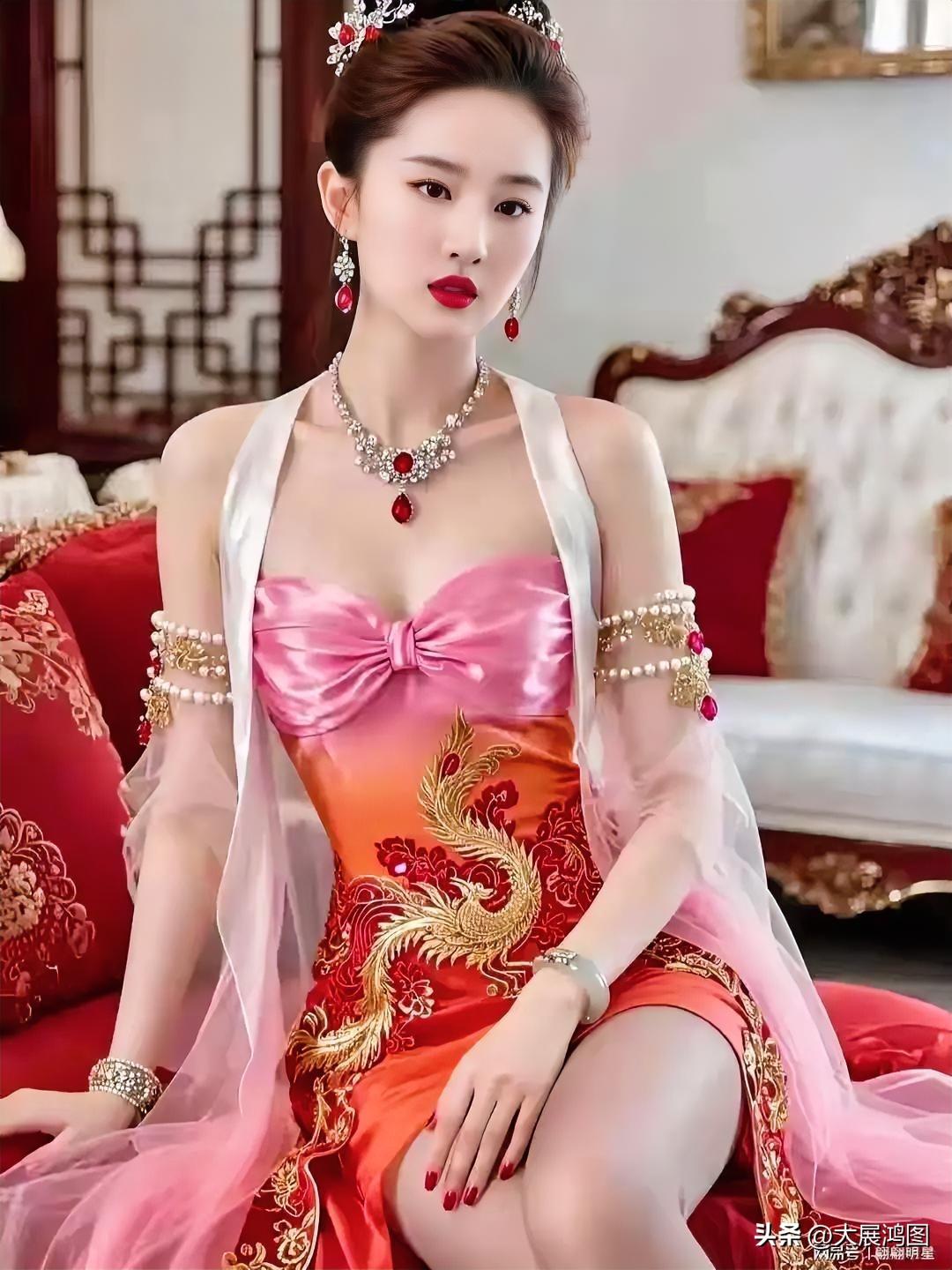 惊艳绝伦的东方美人，那一抹红唇与华丽服饰交相辉映！东方气质美人 东方魅力女人 中