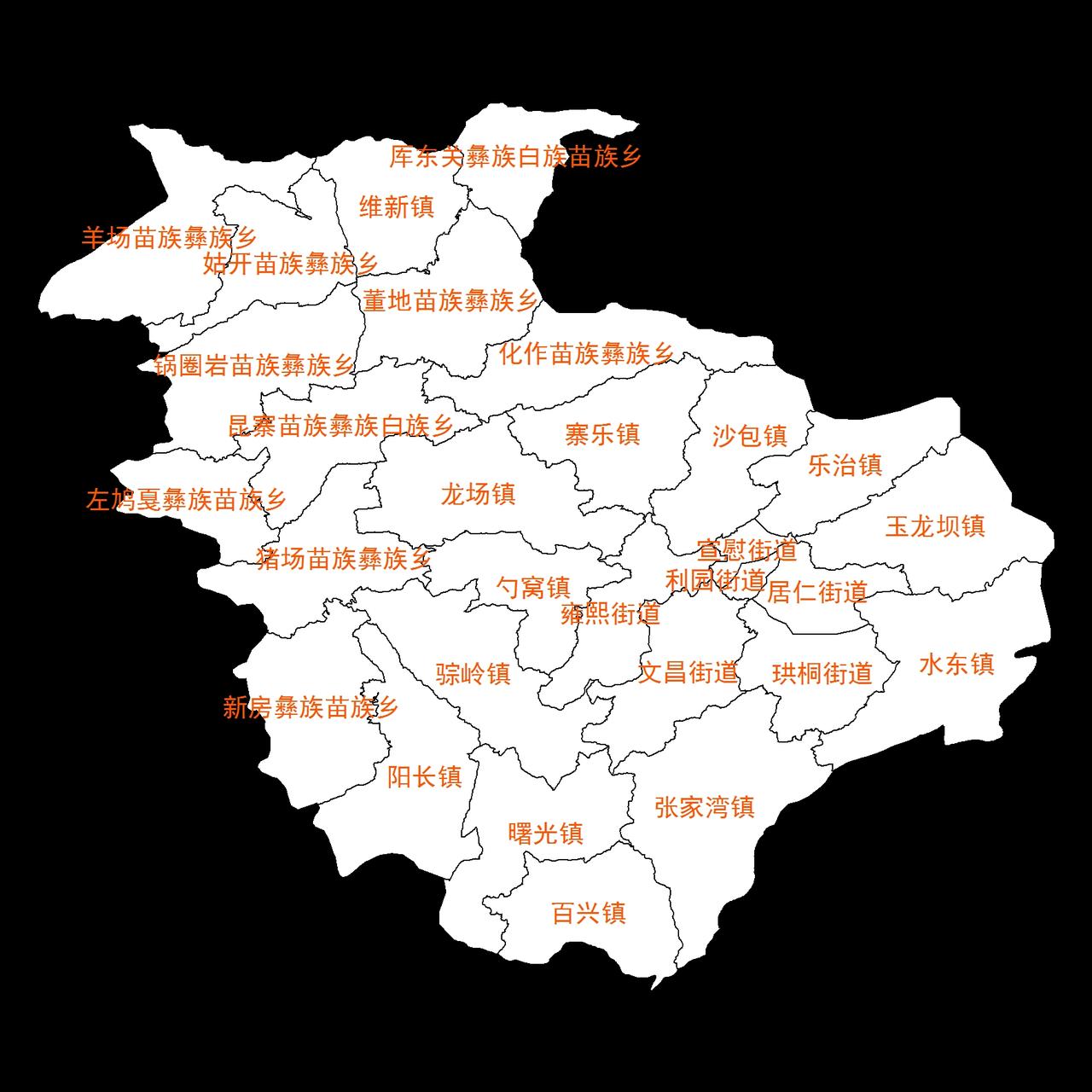 纳雍县乡镇划分简图