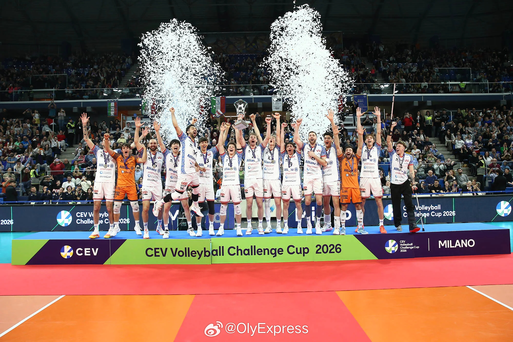 【男排欧挑杯米兰双杀赢得第二座冠军奖杯】国际排坛战报速递 4月1日米兰，欧洲男排