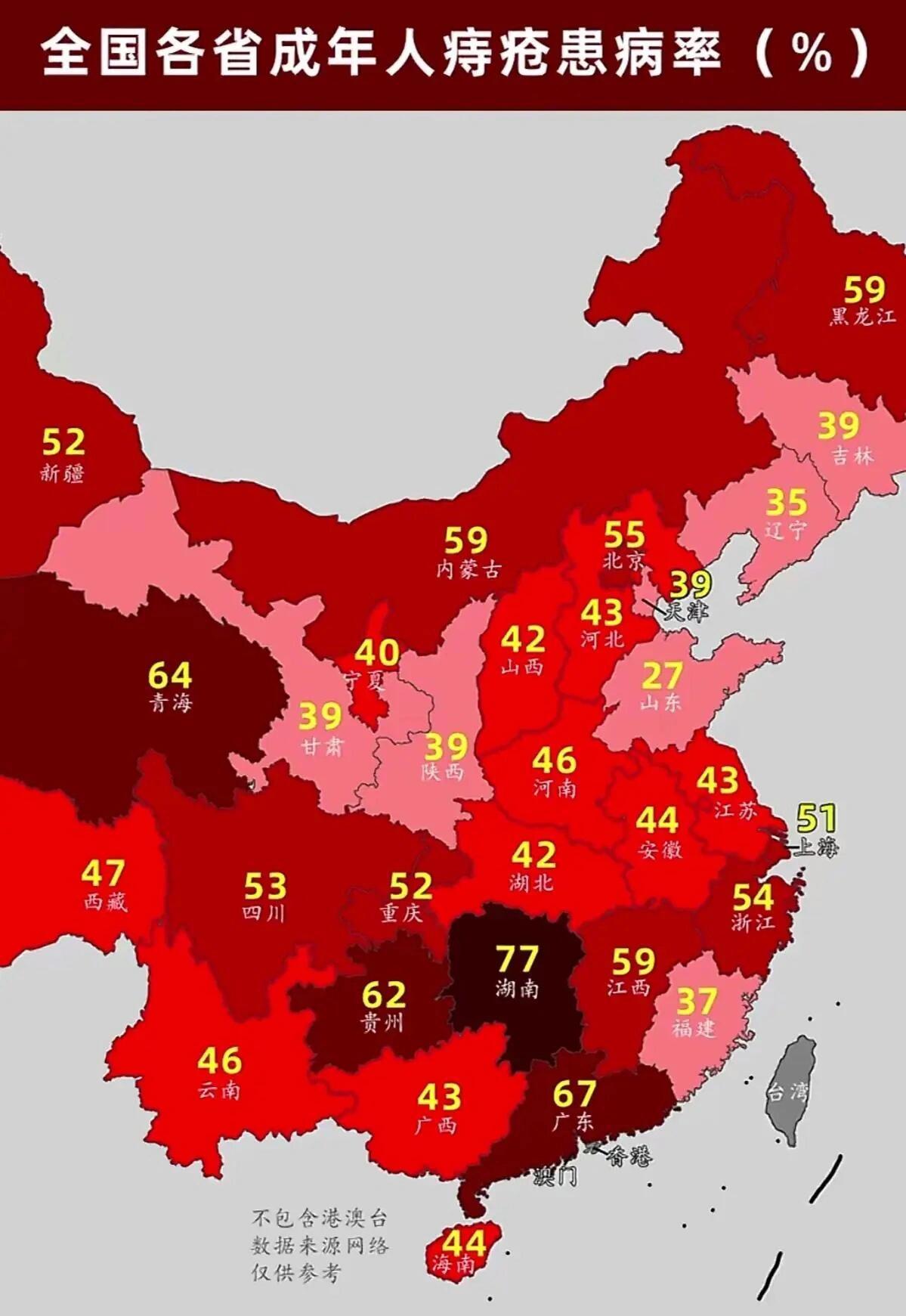 国庆这10个城市痔疮咨询量暴涨国庆准备割痔疮的人都排队了所以真的是根据吃辣程度来