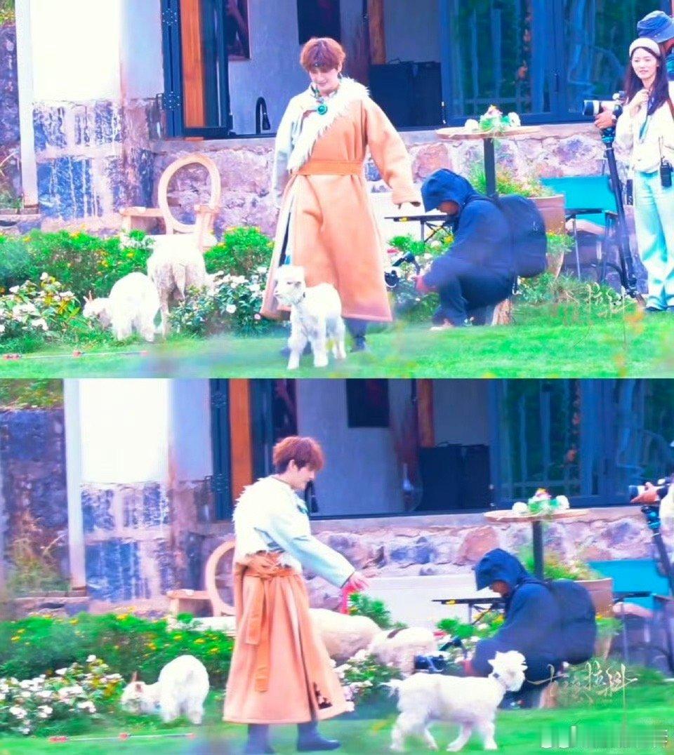 张远民族风造型路透 救命！张远的民族风团综路透好绝！橘色藏袍衬得他皮肤超白，棕色