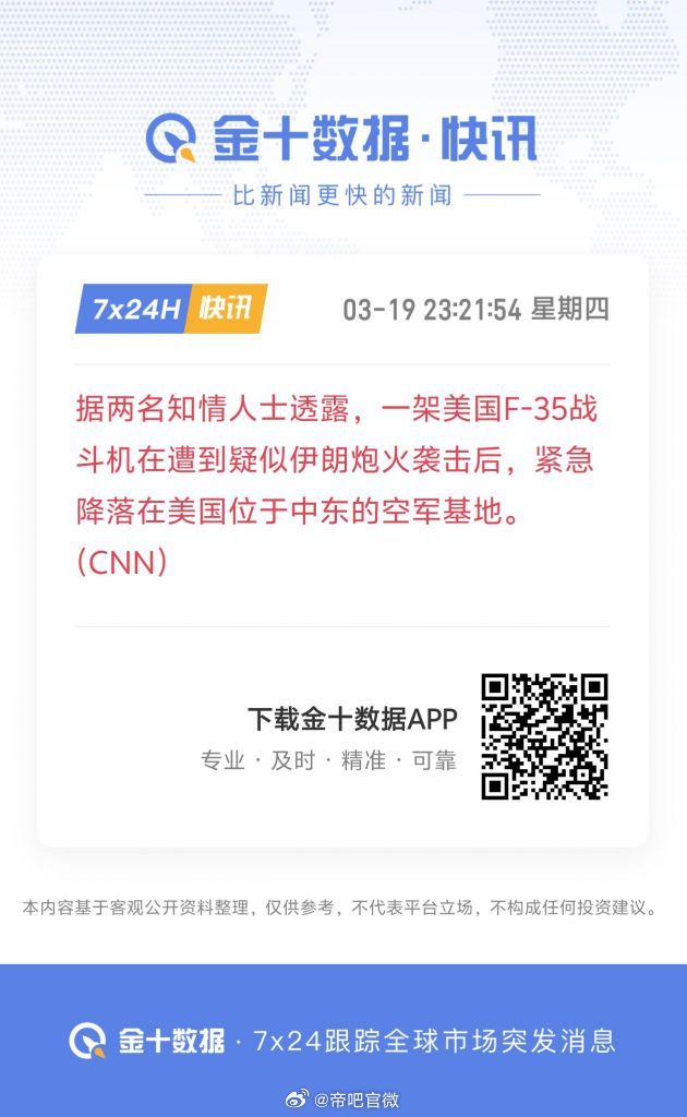 美军F35疑似被伊朗炮火击中，紧急迫降在美国位于中东的空军基地。隐身战机也能被打