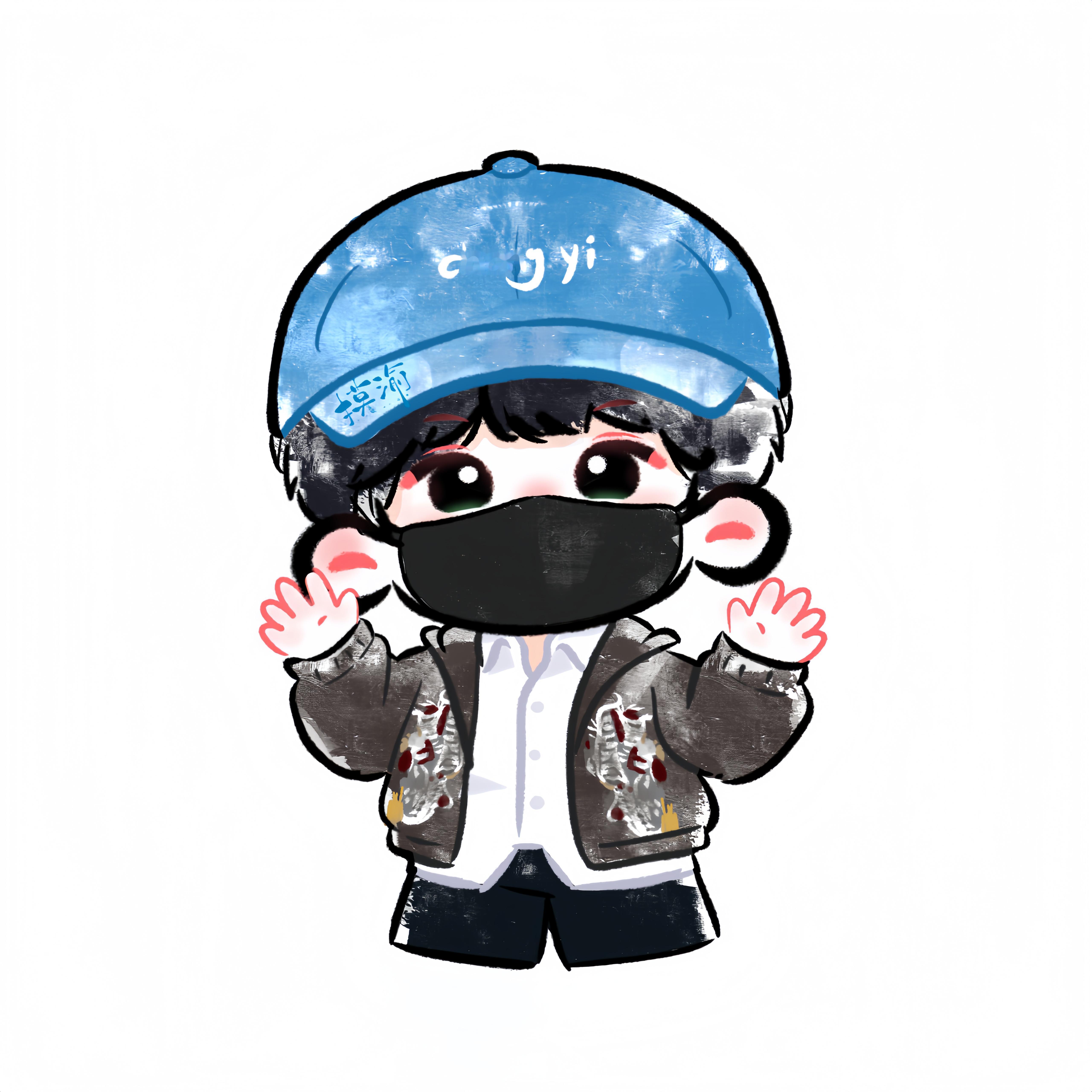 存一组产出大大们画的棒球帽🧢长发小淇饭绘合集，软乎乎的发尾，元气挥手的样子，画