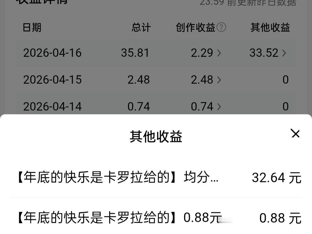今日份的快乐，是头条给的！

今天头条创作收益2.29元，阅阅读量4132，新增