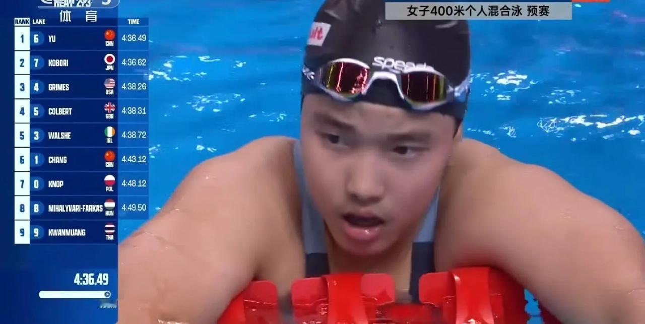 于子迪晋级女子4*400米混合泳决赛。

2025新加坡世界泳联锦标赛，女子4*