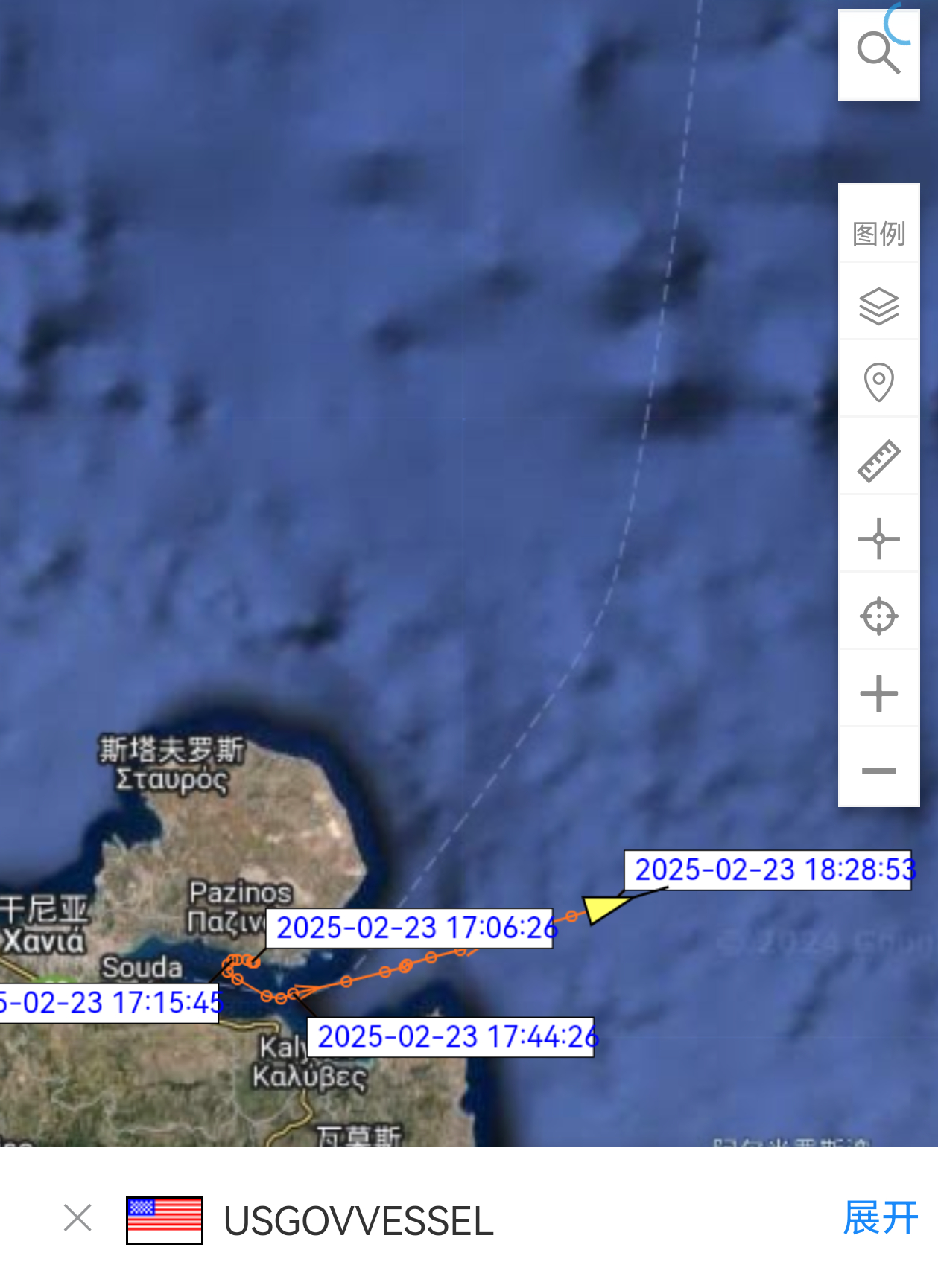 杜鲁门号完成维修离开苏达湾——AIS信号显示，2月23号，美国海军杜鲁门号航母(