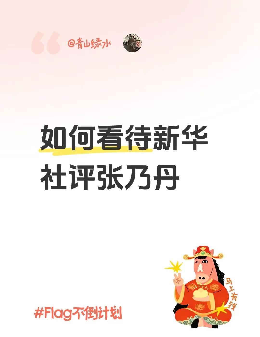 如何看待新华社评张乃丹