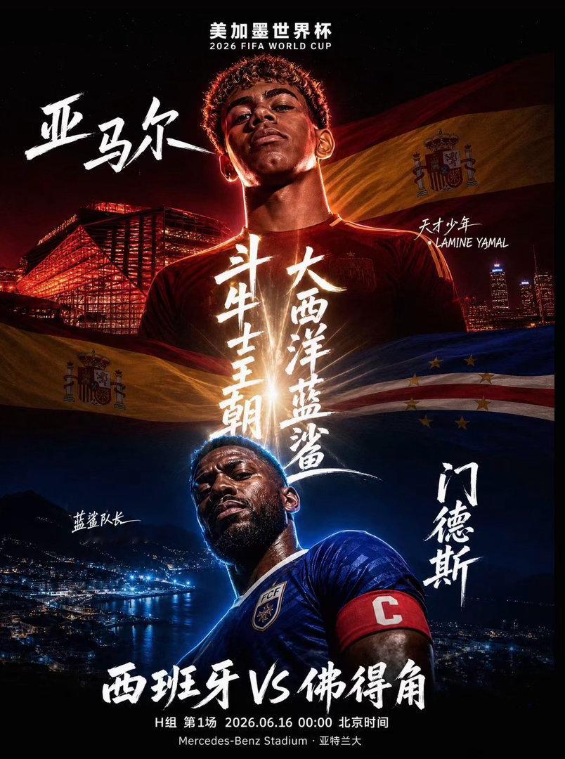 周一：世界杯 013西班牙vs佛得角2026.06.16     00:00足球