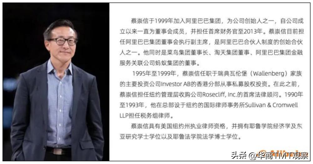 【蔡崇信、吴泳铭今日正式履新阿里巴巴董事长、CEO】

据界面，9月10日晚，阿