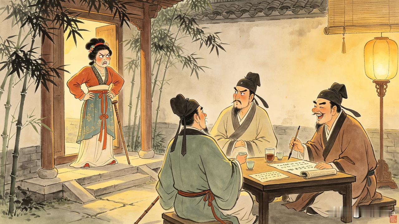 苏轼有个好朋友叫：陈季常。
他才华很高，唯独特别怕老婆。
有一次，陈季常在家偷偷