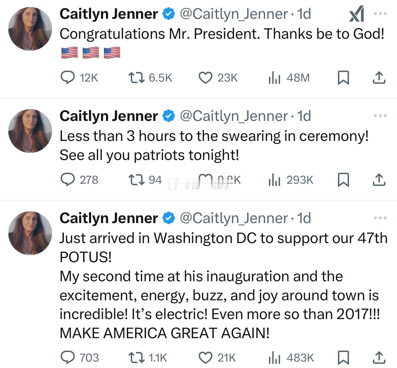 Caitlyn Jenner（Kendall/Kylie的爸）是川普的忠实支持者