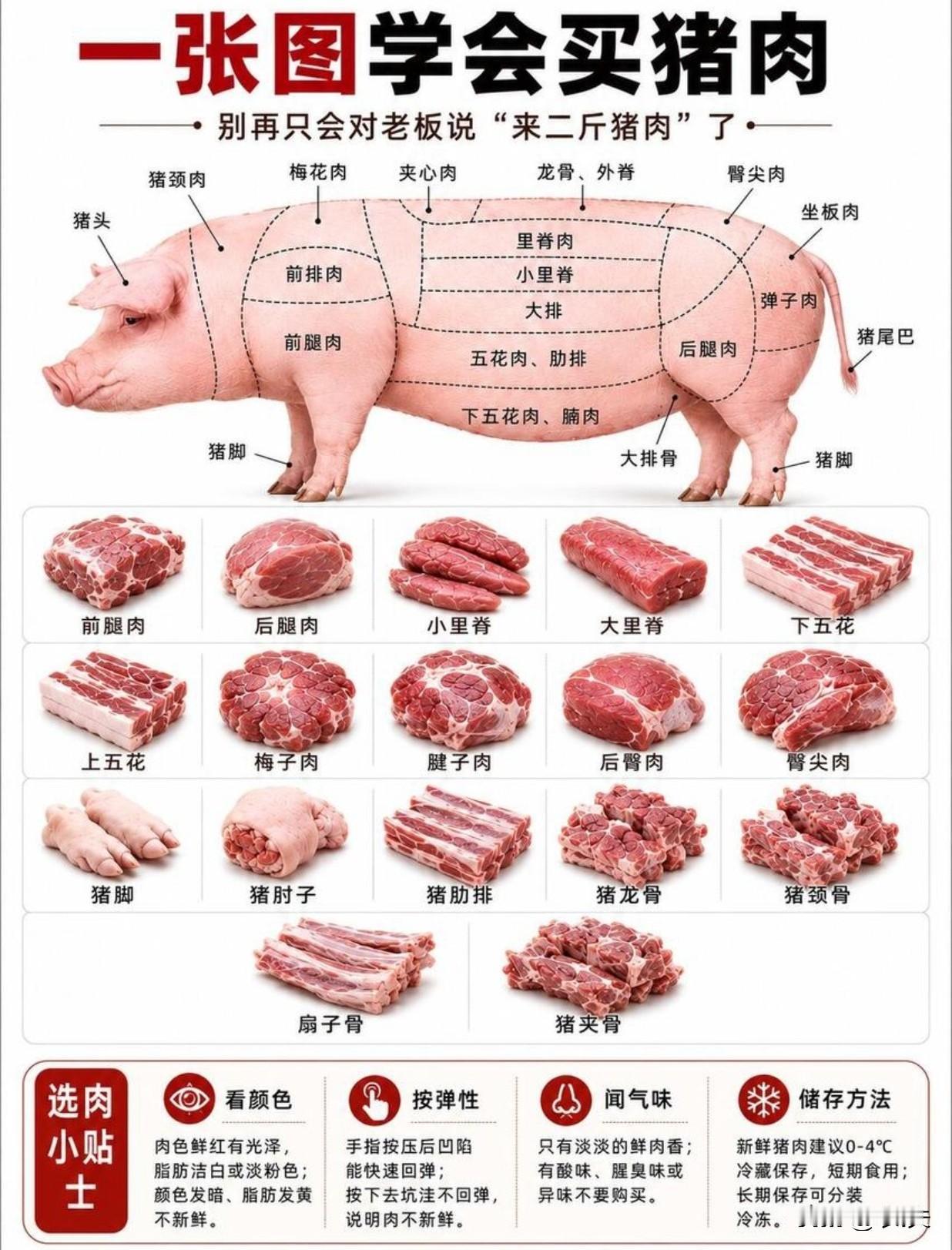 你会买猪肉吗？
       ——看图一图学会买猪肉。