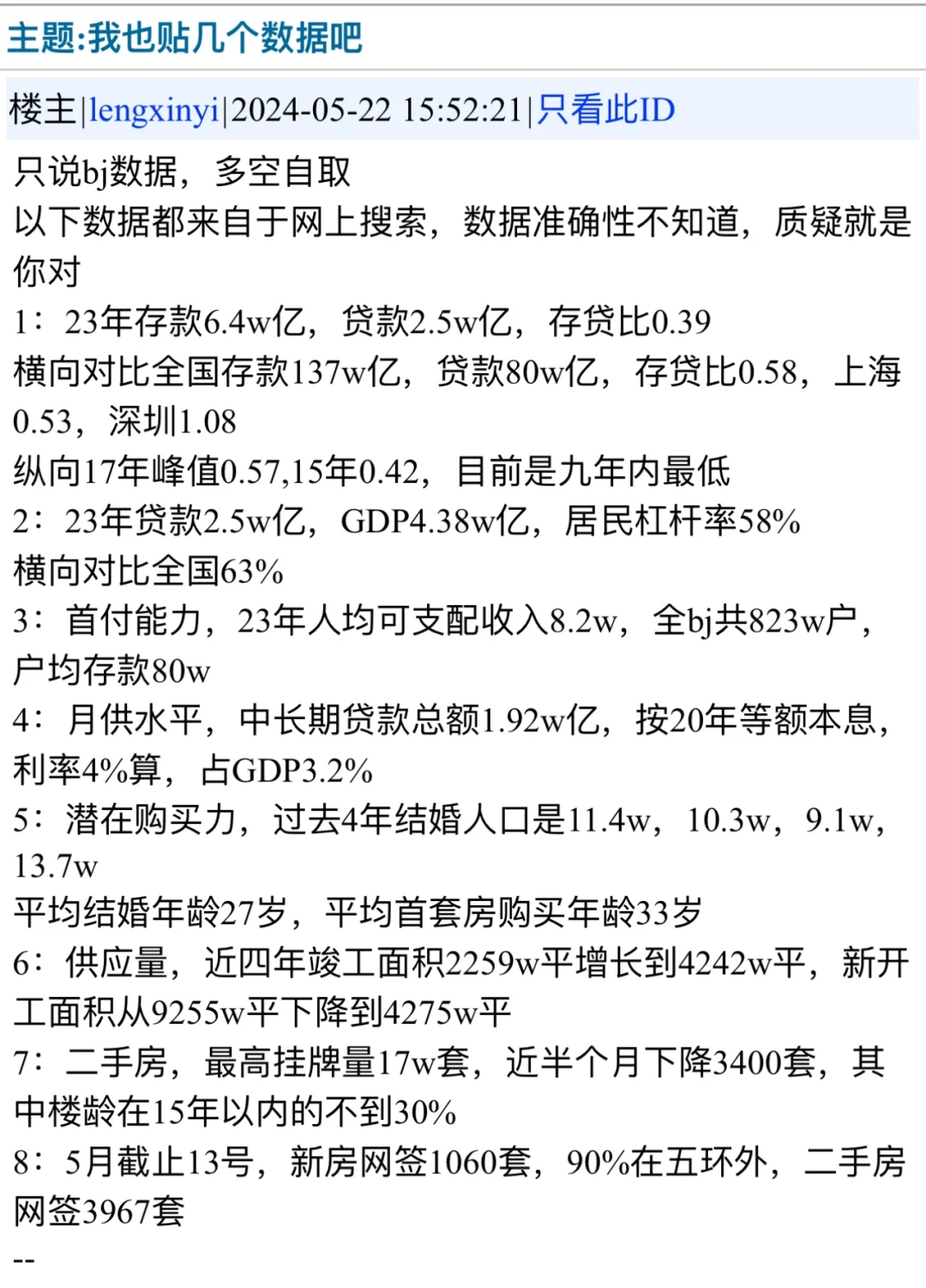 关于北京的几个数据，多空自取