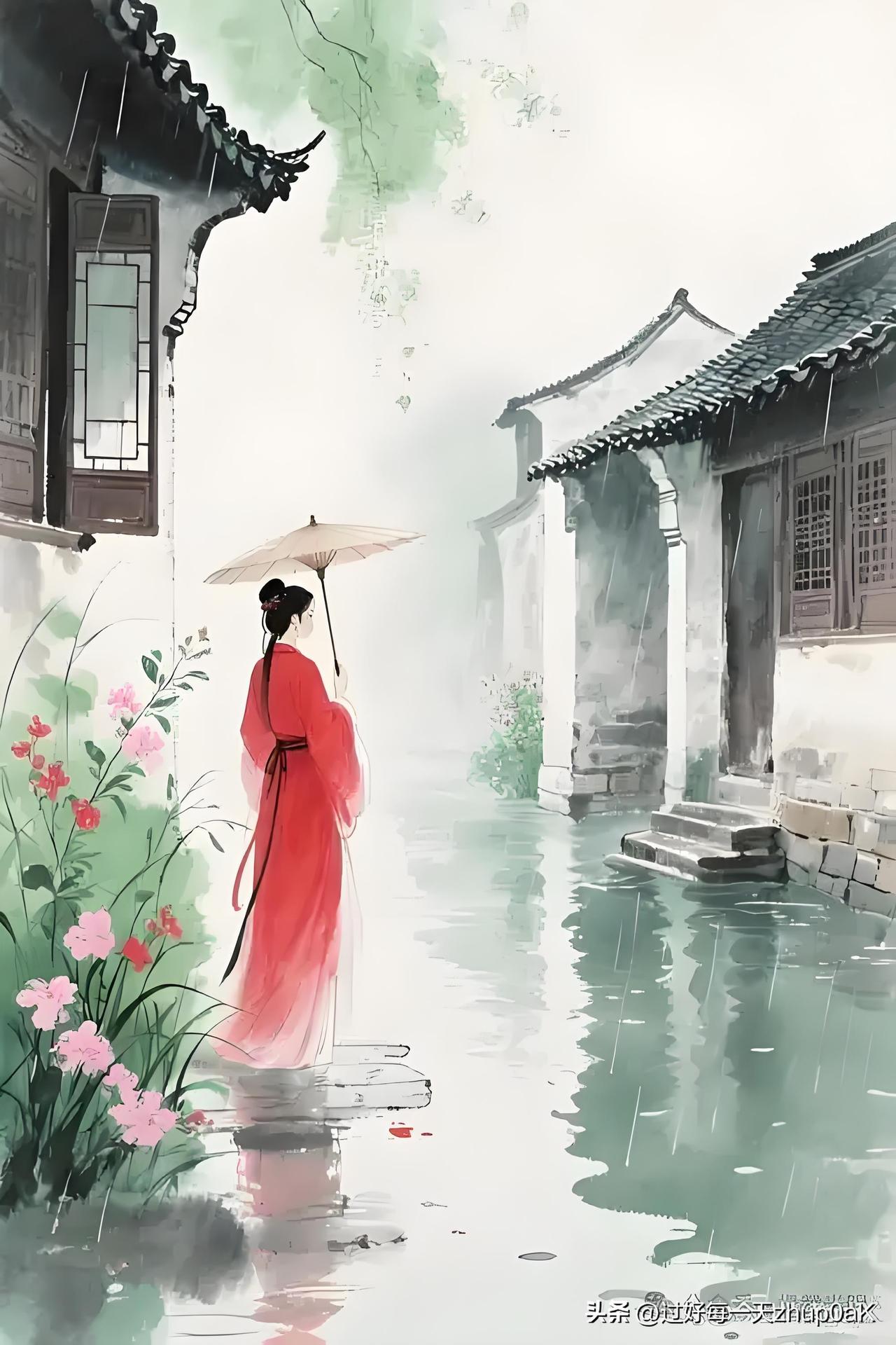 《雨中漫兴柬泓山
中溪洱皋·其一》
——明·杨慎
风袅芭蕉羽扇斜，
云峰苔壁对檐