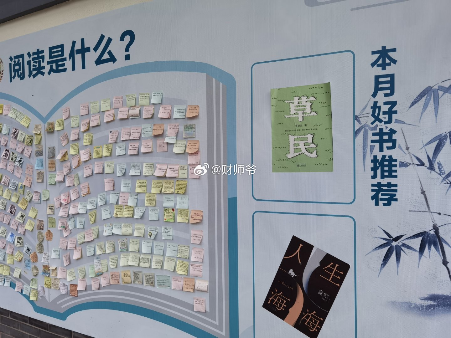 看了某小学的阅读墙，发现《草民》这本书，小学生应该读不懂吧？ ​​​