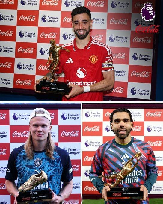 2026赛季英超奖项尘埃落定：🅰️ 最佳组织者：B费（21次助攻）⚽️ 金靴奖