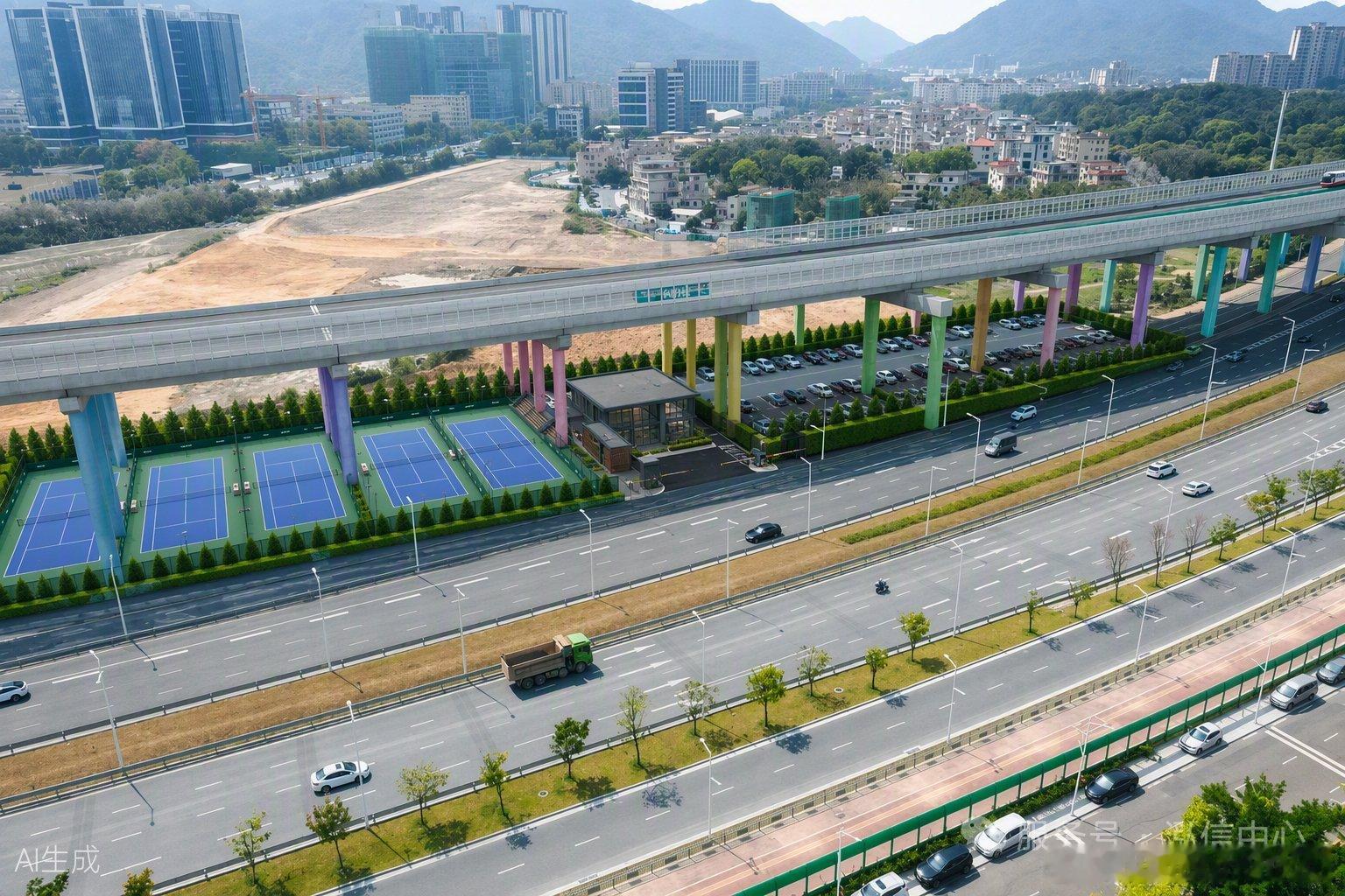 中山商业城建观察录 长命水运动公园网球中心动工🎾，原来就在中开高速桥下、南外环