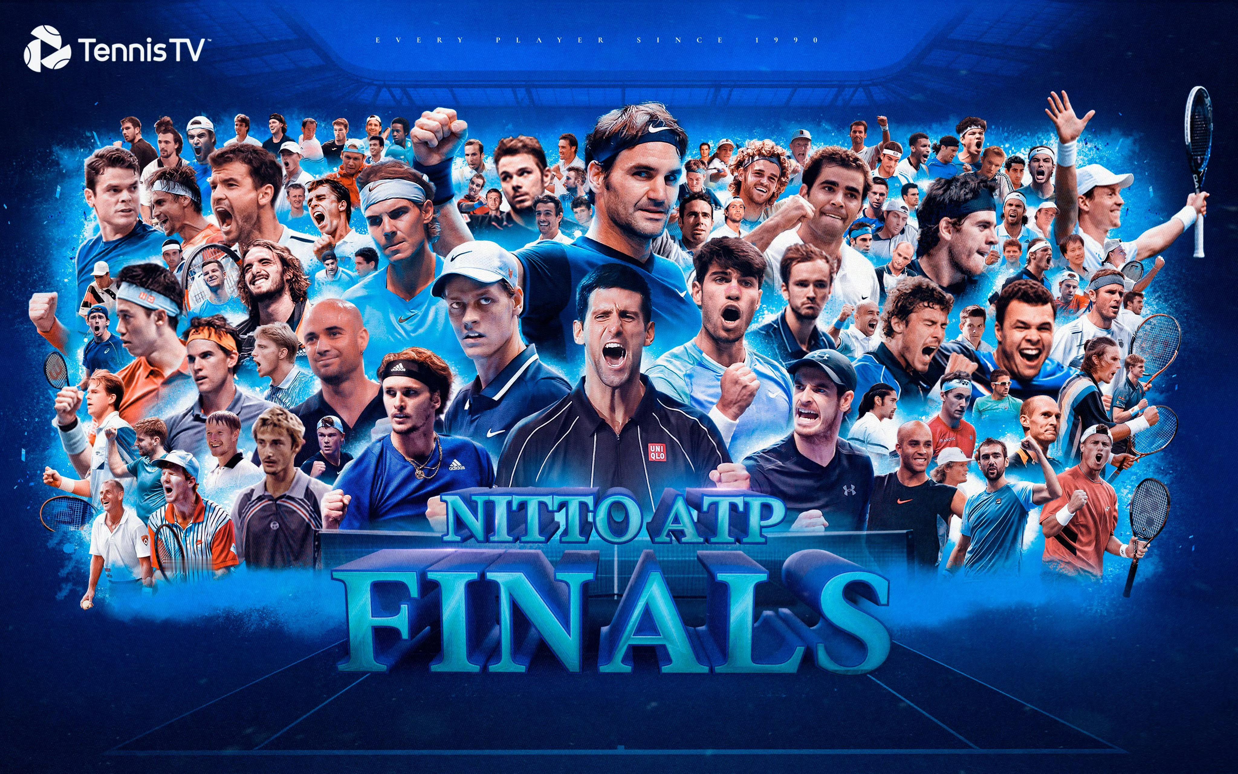 这是一张自1990年以来，ATP年终总决赛单打参赛球员的集体肖像，可以说相当用心