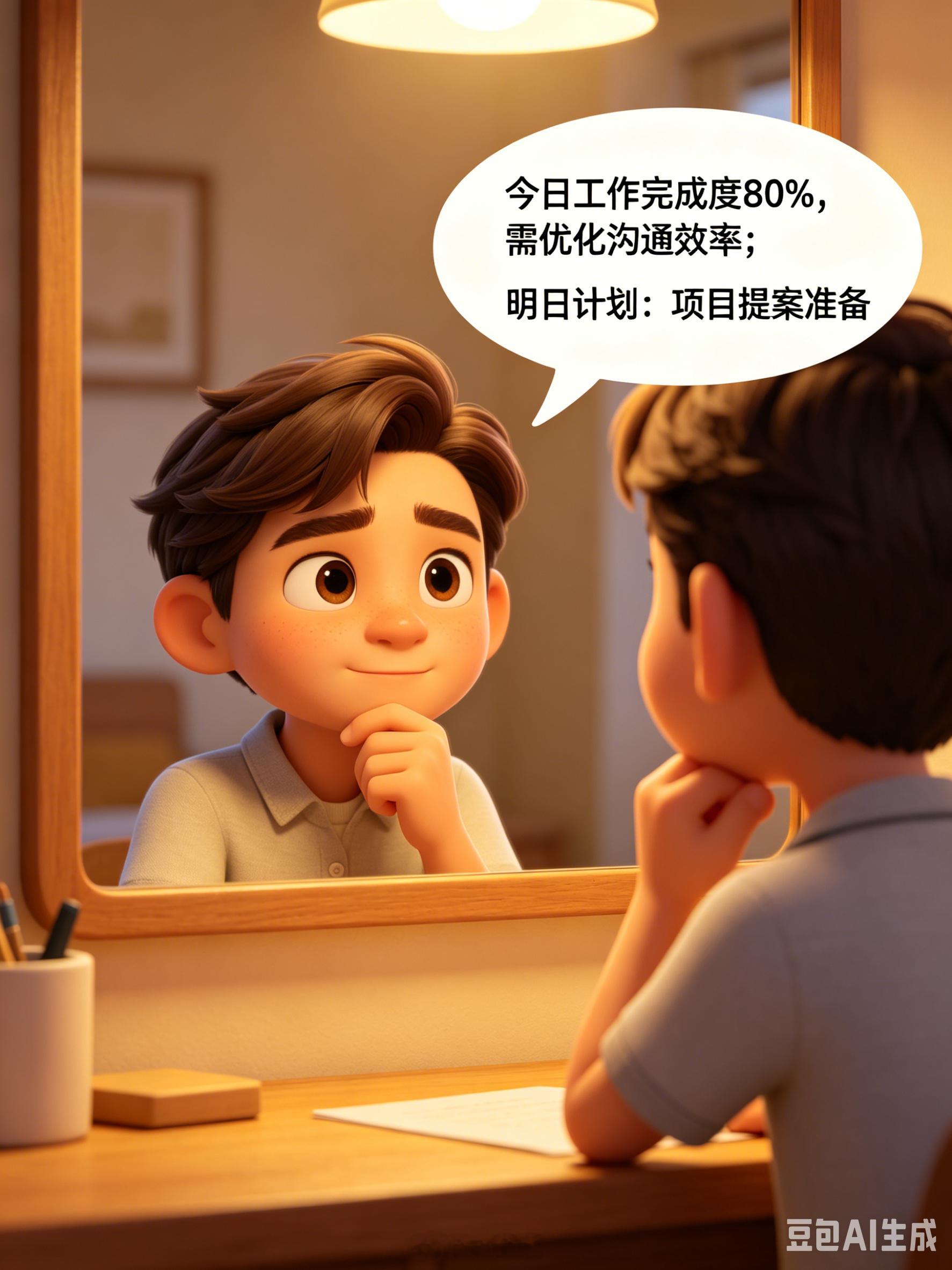 【镜前总结】 镜前总结：指结束一天的工作、生活，在安静平和的环境下，与镜前的自己