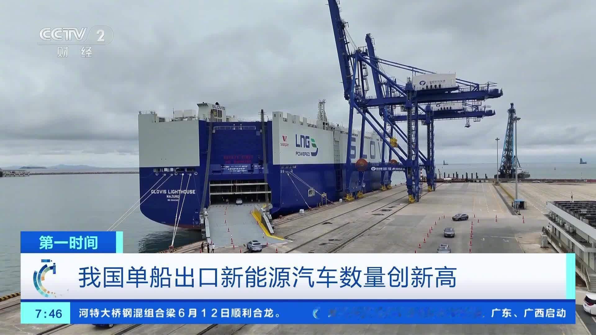 【创国内单船出口新能源汽车数量新高：全球最大“海上超级车库”从中国驶向欧洲，装载