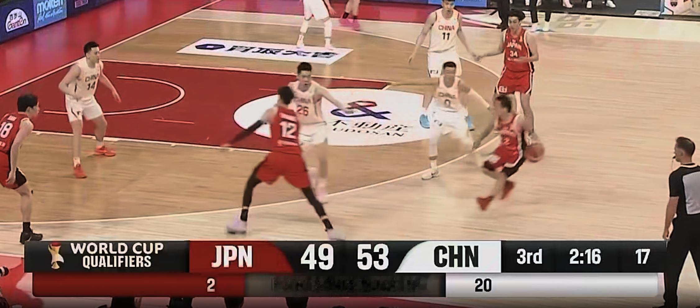 中国男篮vs日本男篮 赵继伟对飚富永启生 中国男篮领先进入第四节 第三节中国男篮