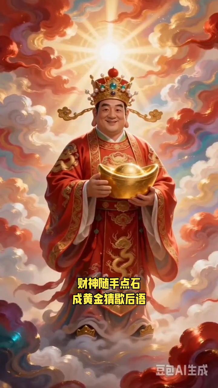 财神随手点石成黄金猜歇后语。
财神点石头，一变金不难。
