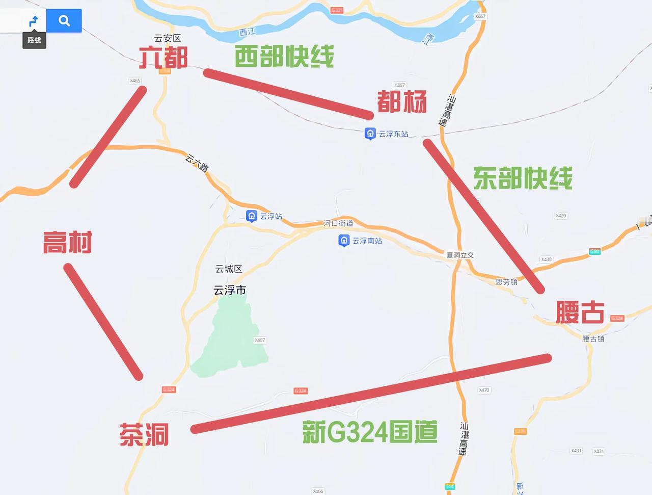云浮这几年的交通道路建设还是很给力的，腰古到茶洞的新324国道双向六车道恢宏大气